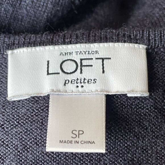 Ann Taylor LOFT Petites Blue Wrap Wool Blend Long Sleeve Dress (Sm/Petite) - Picture 3 of 10